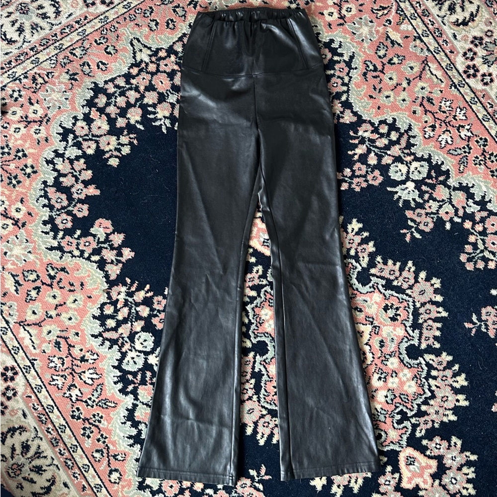 Aritzia Vegan Leather Flare Pant - Picture 6 of 11